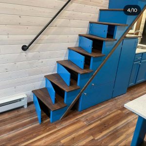 Real stairs in our Tiny house for sale