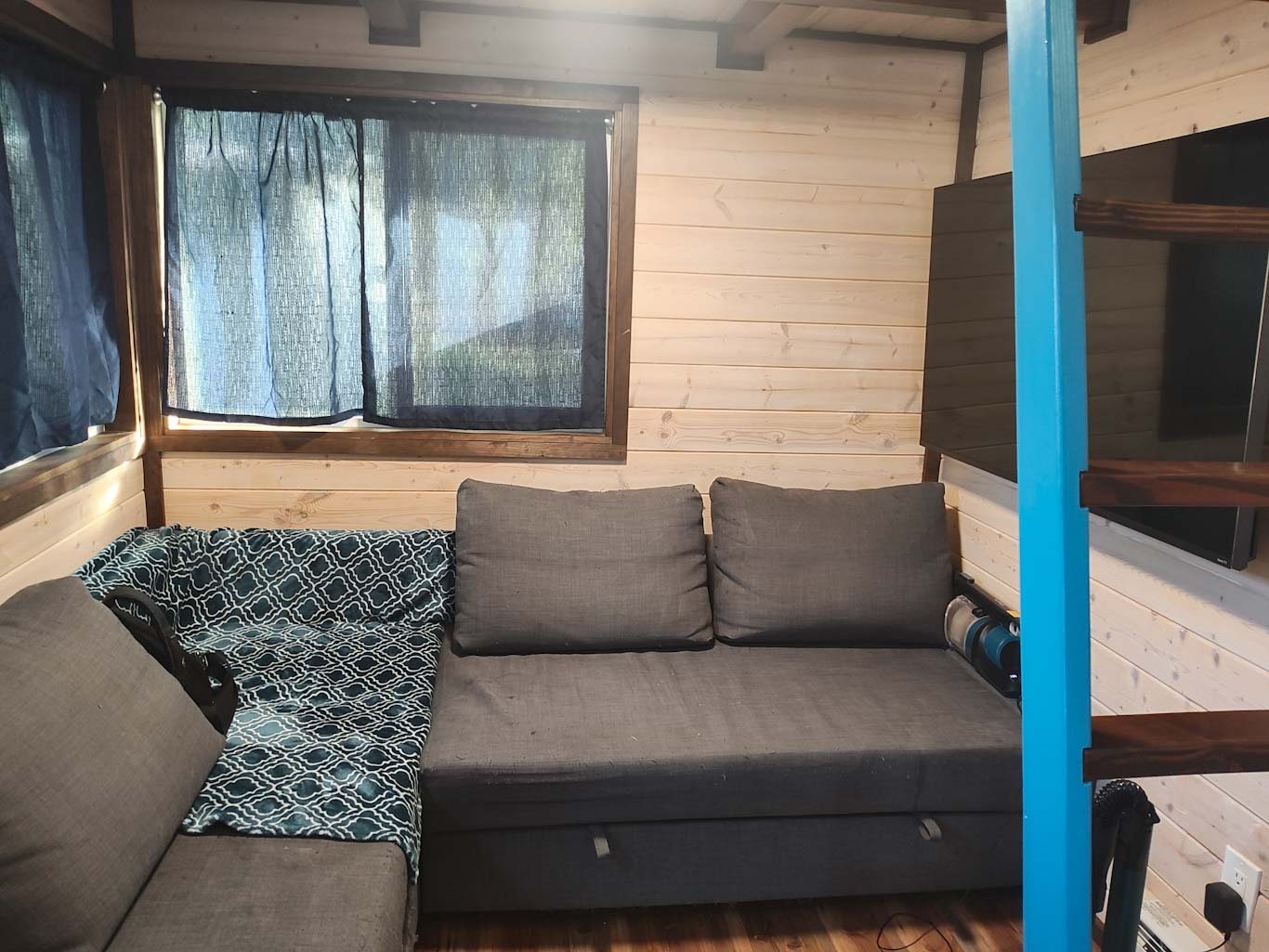 downstairs sleeping in a tiny house