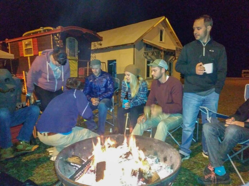 tiny house festival campfire